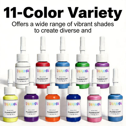 UV Blacklight Tattoo Ink Set Fluorescent Glow in the Dark 5ml Bottles UV Reactive Tattoo Dye for Body Art Glow Parties Festivals 5 8 11 15 Colors