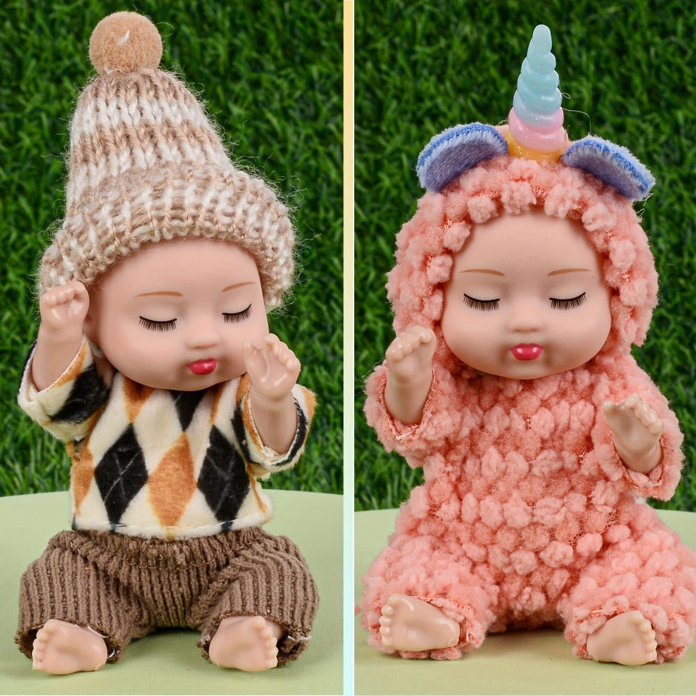Mini Baby Dolls 8 Pack 4 Inch Animal Theme Outfits BPA-Free Non-Toxic ASTM Certified Miniature Doll Set Party Favor Stocking Stuffer Gift for Girls Ages 3-12 Birthday Christmas