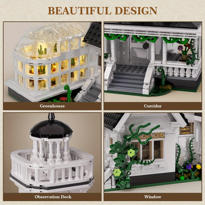 Owen's House Building Block Set 1877pcs – Victorian Architecture Movie-Inspired Collectible Brick Kit with Interior Details, 3 Floors & Observation Deck, Adult Teen Gift Birthday Christmas Halloween