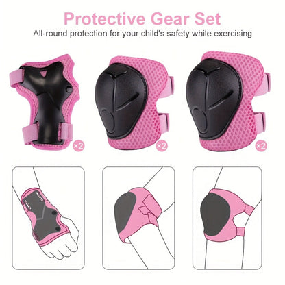 Kids Bike Helmet & Protective Gear Set 7-Piece for Ages 2-8 Boys Girls Adjustable Helmet Knee Elbow Wrist Pads for Cycling Skating Scooter Birthday Gift