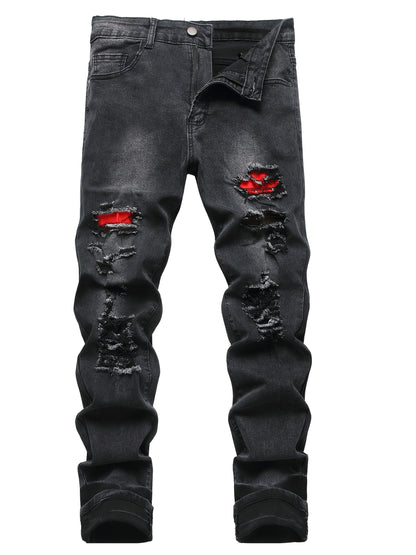 Women's Jeans - Black Distressed Stretch