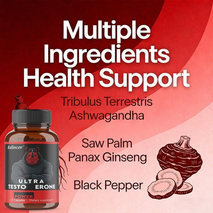 Saw Palmetto Ginseng Maca Men's Prostate & Vitality Supplement – 120 Capsules Plant-Based Daily Formula for Male Wellness, Energy & Hormonal Balance Support
