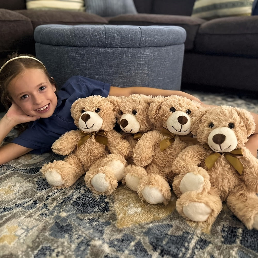Teddy Bears Bulk Set of 8 Small Khaki Stuffed Animals – Party Favors for Wedding, Baby Shower, Birthday, Christmas & Event Giveaways