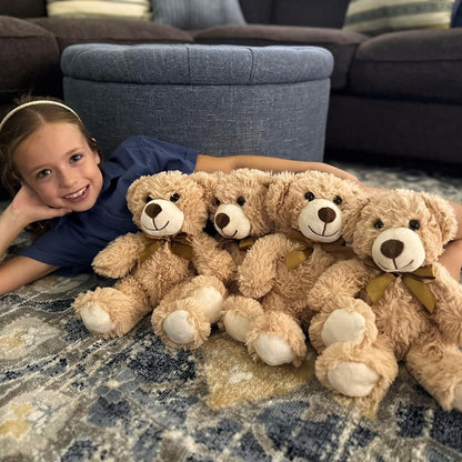 Teddy Bears Bulk Set of 8 Small Khaki Stuffed Animals – Party Favors for Wedding, Baby Shower, Birthday, Christmas & Event Giveaways