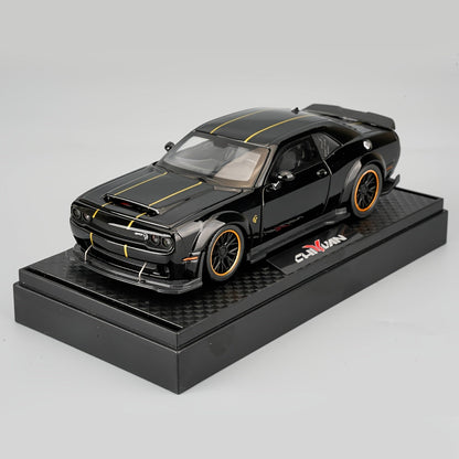 1:32 Scale Dodge Hellcat Die-Cast Metal Car Model with Openable Doors & Display Base – Collector Diecast Vehicle, Desk Decoration, Birthday Christmas Gift for Adults Men