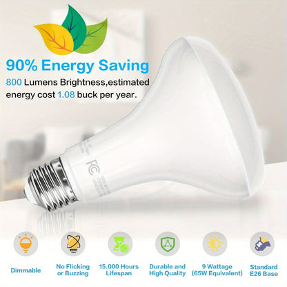 BR30 LED Flood Light Bulbs 12W 800 Lumens 5000K Daylight White Non-Dimmable – 25000 Hour Lifespan E26 Base Recessed Lighting Bulbs for Indoor Ceiling Can Lights, 6 Pack 12 Pack 24 Pack