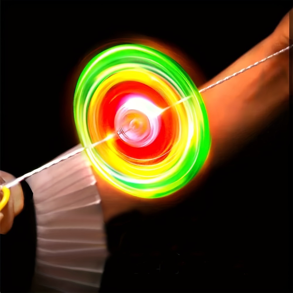 Light Up Flywheel Spinner Toys 30 Pack – Pull String Glow in the Dark Party Favors for Kids, Flashing Spin Top Bulk Set for Birthday Goodie Bags, Halloween Christmas Gifts