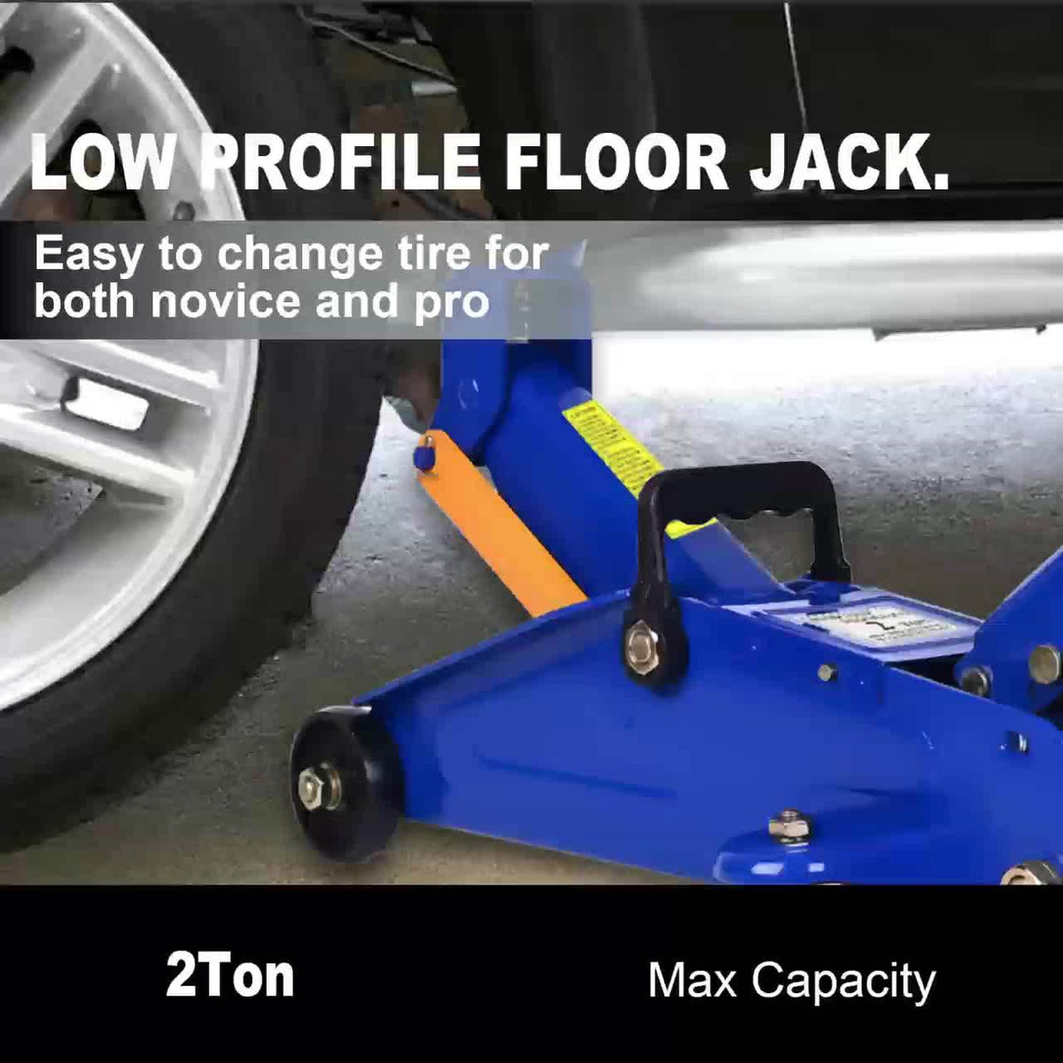 Aain Low Profile Hydraulic Floor Jack Suitable for, Workshop & Commercial Use - 2 Ton (4000 Lbs) Capacity, High-Carbon, Compact Trolley Jack with Wide Lifting Range (5.1"-13") for Vehicle Maintenance