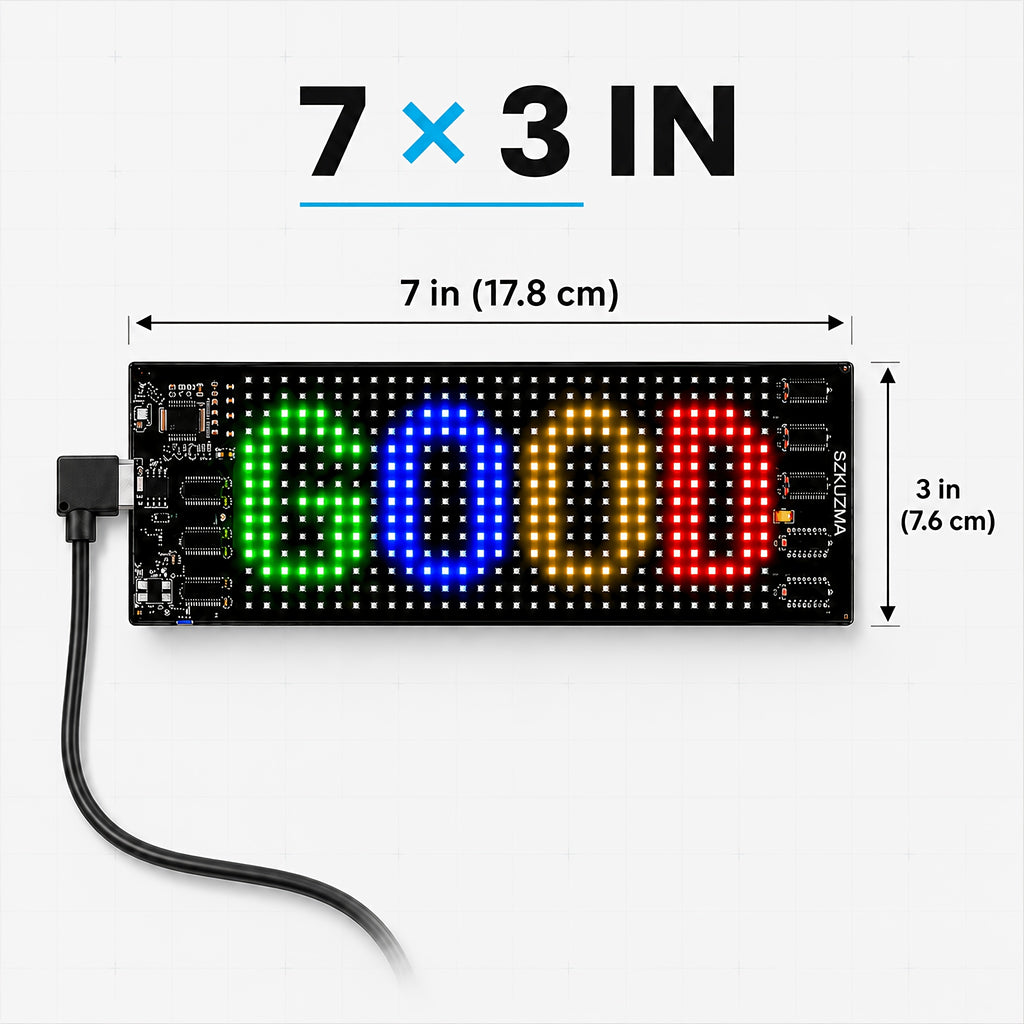 Programmable LED Signs, Flexible And Flexible LED Display, Mobile App Programming Text, Adjustable Screen Brightness, USB Power Supply, With Remote Control, Suitable For Store Signboards, Cars, Concerts, Holiday Party Decorations And Gifts
