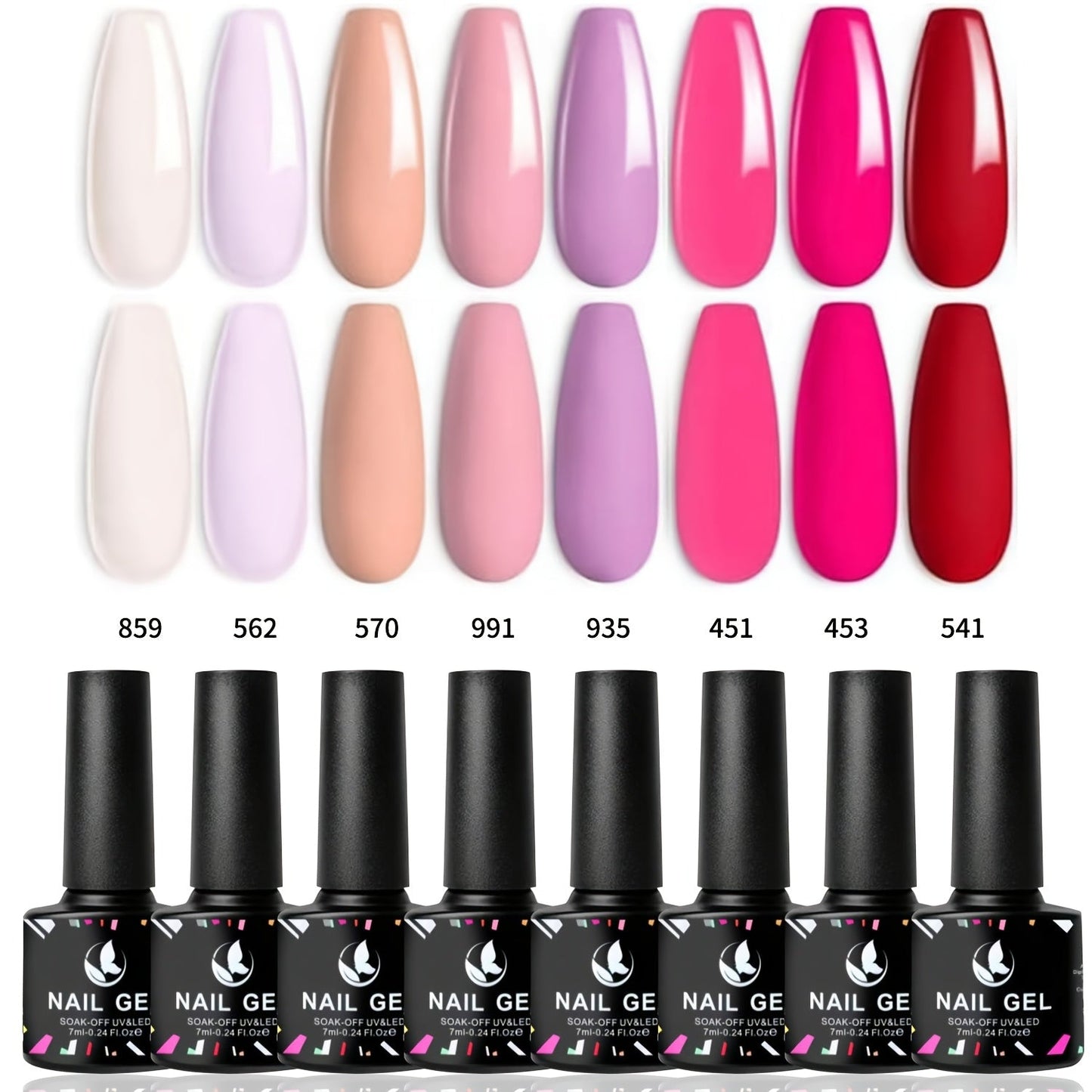 Pastel Gel Nail Polish Set 8 Colors Rhapsody Series Soft Muted Tones Soak-Off UV LED Nail Art Polish Kit for All Seasons Home Manicure Starter Set Gift for Women Nail Art Lovers