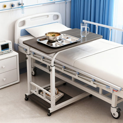 Bedside Table with Wheels Adjustable Height – Multi-Style Nursing Care Table for Elderly & Patients | Single & 3-Tier Rolling Overbed Dining Table, Home Medical Convalescent Furniture, 13 Styles