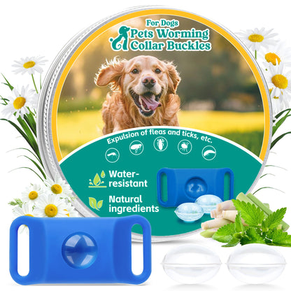 Flea & Tick Repellent Tag for Dogs - Natural Peppermint Essential Oil Capsules, 24/7 Chemical-Free Protection for Indoor & Outdoor Use, Pet-Safe Collar Tag with Refills