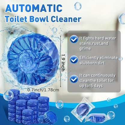 Toilet Bowl Cleaner Tablets Automatic Long-Lasting Deodorizing for Tough Stains Low Odor Safe for Plastic Surfaces Keeps Toilet Fresh Hygienic Blue Pink Multi-Color 20 Pack or 40 Pack