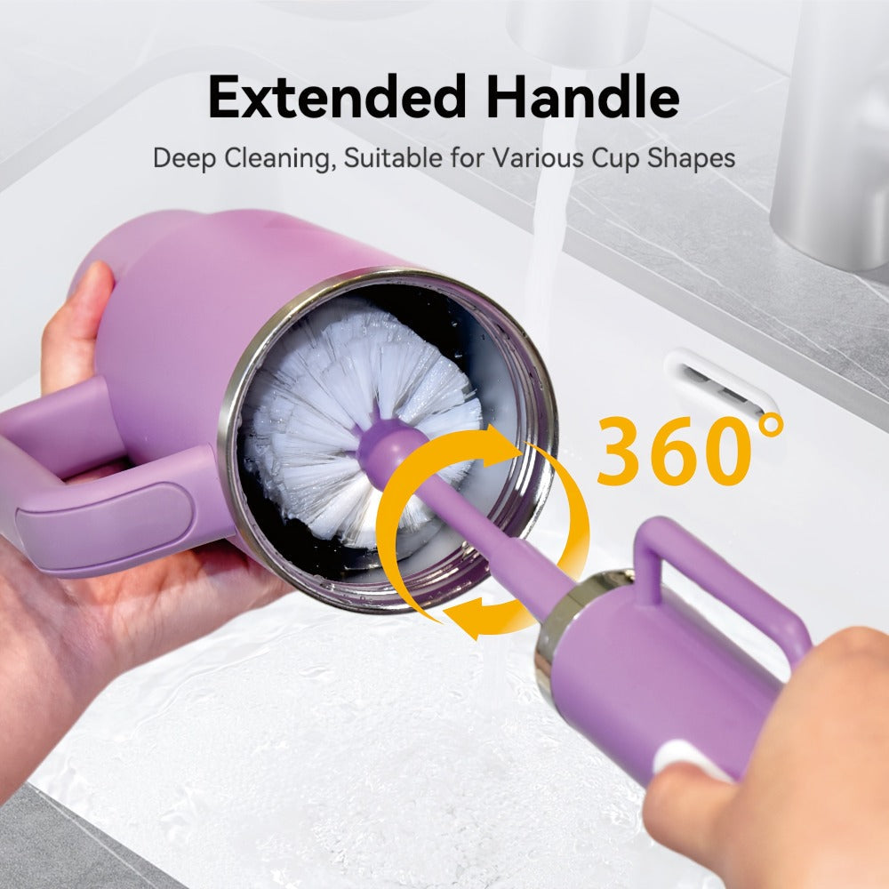 Electric Cup Scrubber Bottle Brush Cleaner – 2-Speed IPX6 Waterproof, Type-C Rechargeable, Deep Cleans 40oz Mugs, Tumblers & Hydration Bottles, Long Straw Brush Included, Wall Mount Storage, Kitchen Cleaning Tool