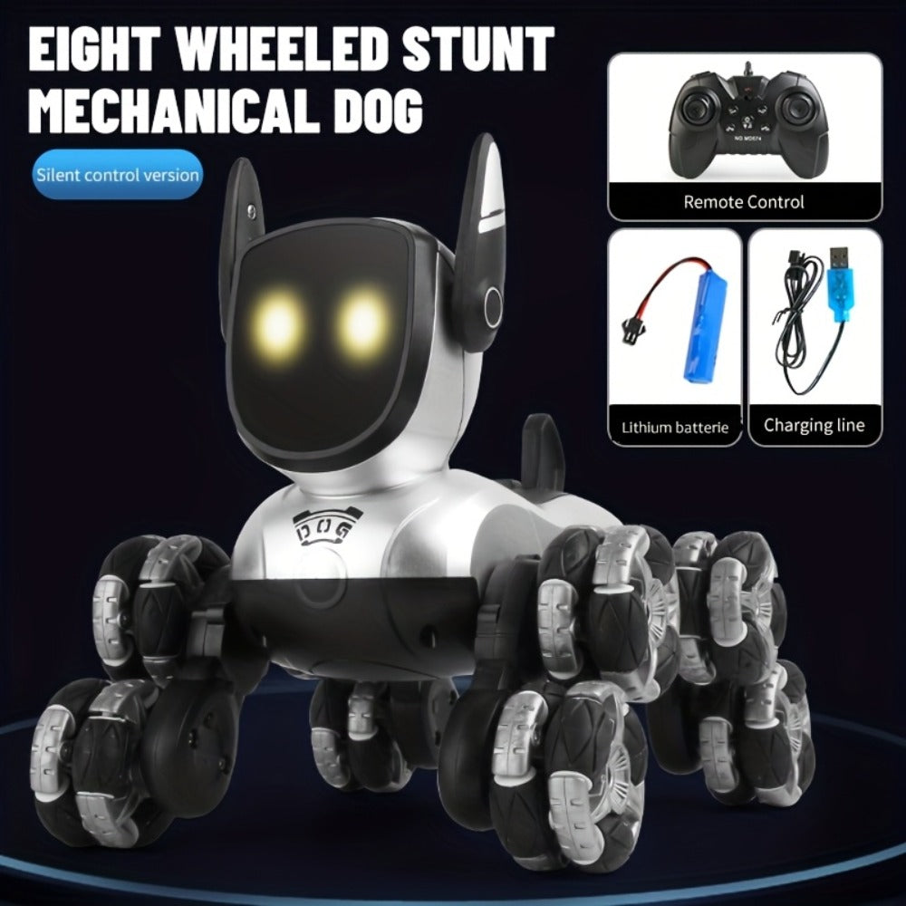 Robot Dog Toy for Kids – RC Smart Interactive Electronic Pet with Remote Control, Music & Action Show, Stunt Moves, Rechargeable STEM Gift for Boys & Girls Ages 3 4 5 6 8, Birthday Christmas Halloween