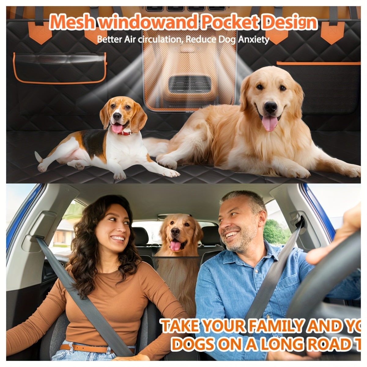 [Customer Favorite] 600 LBS Luxury Dog Car Back Seat Extender, Dog Car Seat Cover, Camping Air Mattress, Hammock Travel Bed, Non Inflatable Car Bed Mattress for Car SUV Truck (Black)suitable for Cars/SUVs/trucks - Easy to Install, Machine Washable