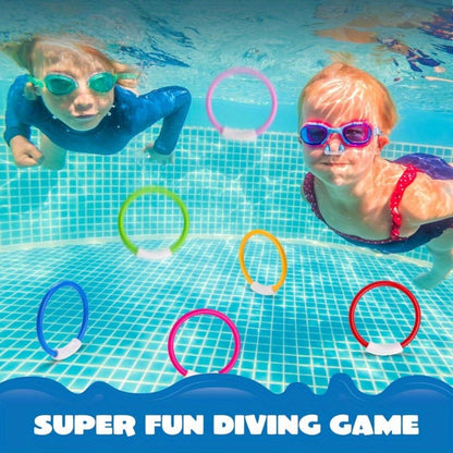 Diving Rings Pool Toys for Kids 8 Pack – Colorful Sinking Dive Rings Underwater Swimming Training Set for Boys & Girls, Pool Party Favor, Summer Swim Game, Ages 3+