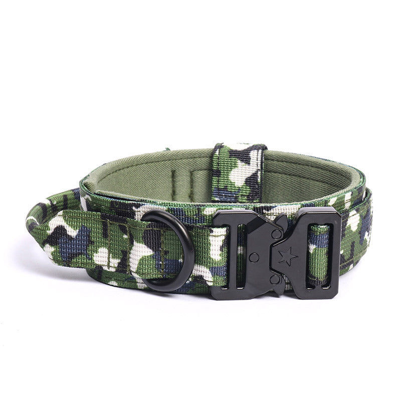Tactical Dog Collar with Handle Quick-Release Metal Buckle Heavy Duty Nylon Wide Fit for Training Outdoor Adventures Medium Large Dogs M L XL 6 Colors