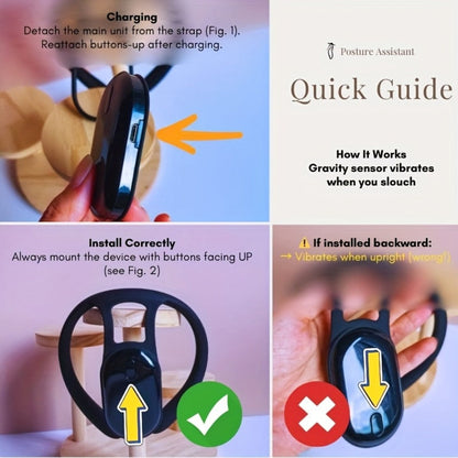 Posture Corrector Smart Vibration Reminder 1pc or 2pcs - Auto-Sensing 25° Slouch Alert USB Rechargeable Neck Back Support Trainer for Desk Office Gaming, Breathable ABS Silicone, Gift Ready