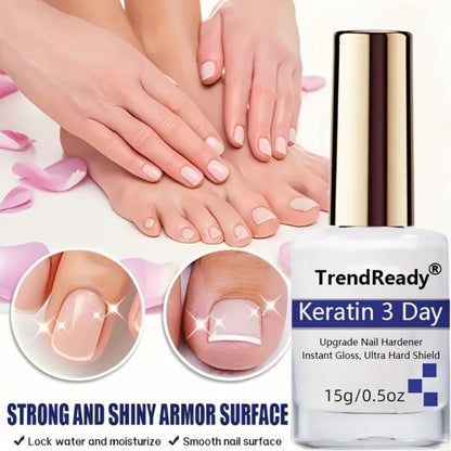 Vitamin E Nail Strengthener Oil 2 Pack 4-in-1 Keratin Protein Hardener for Weak Splitting Brittle Nails Alcohol-Free Fast Dry Daily Nail Care Treatment Manicure Prep Set 2x15ml