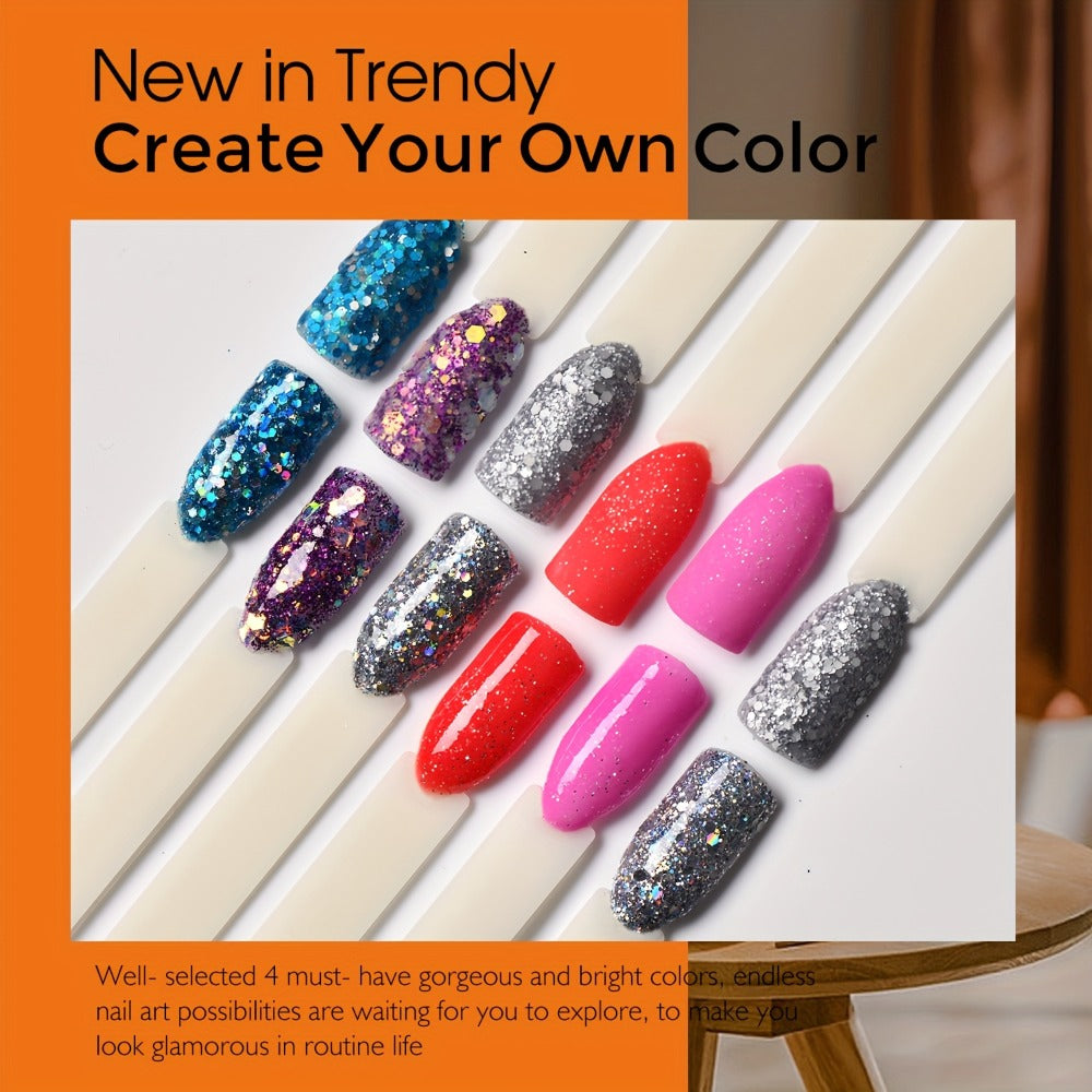 Mood Changing Thermal Dip Powder Nail Kit 6 Colors — Color Shifting Formula No Lamp Needed DIY Manicure Trendy Nail Art Gift for Women