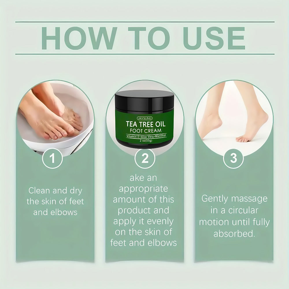 Tea Tree Oil & Coconut Oil Foot & Hand Cream 2-Pack – Deep Moisturizing for Dry Cracked Heels, Rough Hands & Calluses | Vitamin-Enriched Soothing Skin Care Formula for Women & Men
