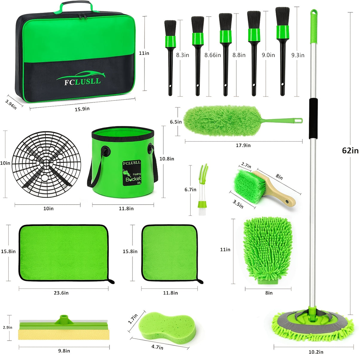 FCLUSLL 17/24/29/32/35pcs Car Cleaning Kit, Including Portable Vacuum Cleaner, Windshield Cleaning Tool, Car Drill Brush Set, Interior Brush Set, Full Interior Care Set, Cleaning Set, Holiday Gift for Family And Friends