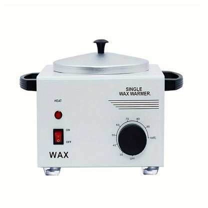 Electric Wax Warmer Kit Adjustable Temperature 0-100°C Aluminum Pot Anti-Scald — Professional Hair Removal Wax Heater Machine for Body Legs Arms Face, SPA Salon Home Use, White & Black