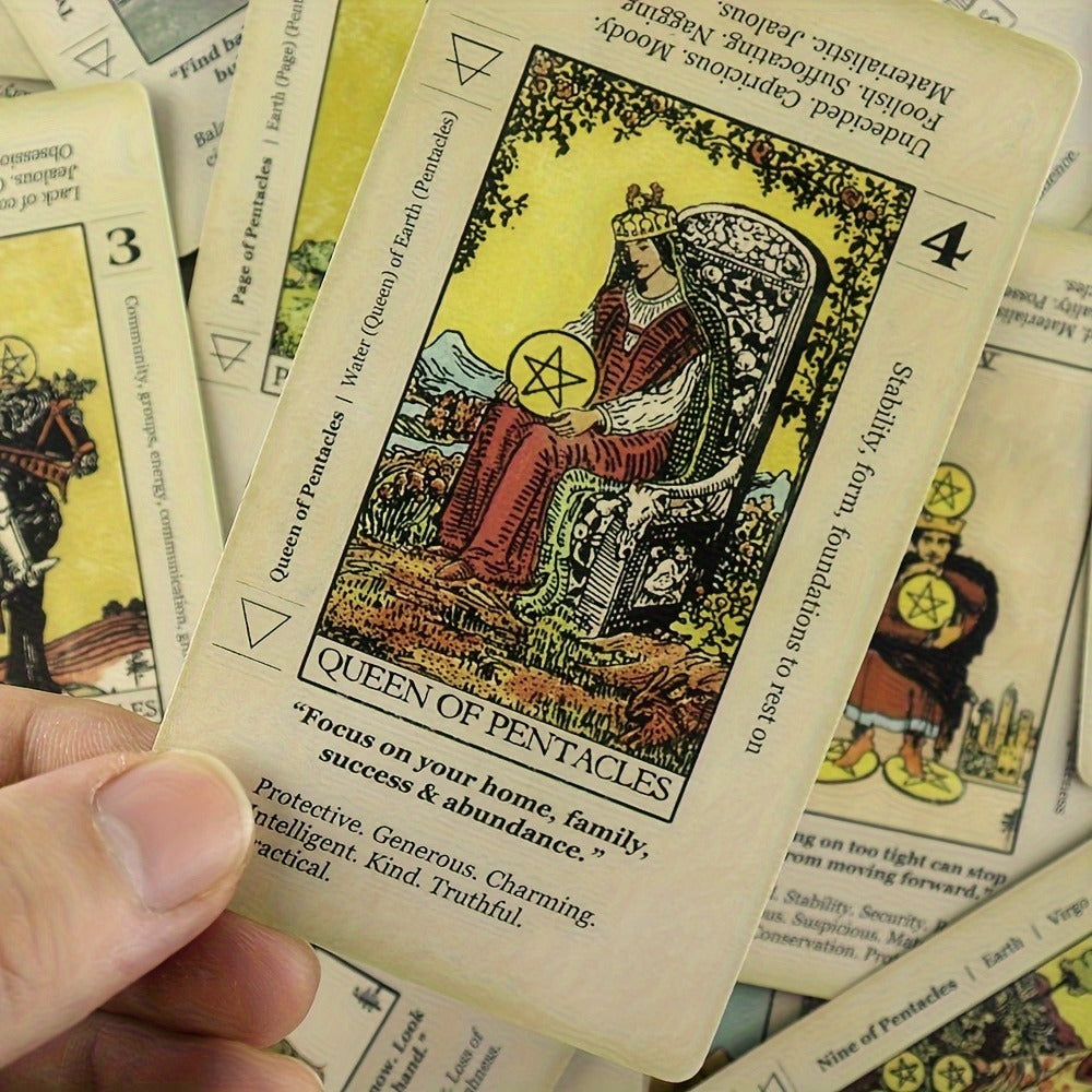 Tarot Cards 78-Card Deck with PDF Guidebook for Beginners – Complete Vintage Spiritual Reading Set, Full Major & Minor Arcana, Beginner-Friendly Gift for Women Teens Adults