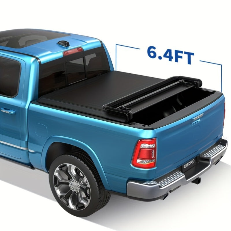 YINTATECH Soft Quad- Fold Tonneau Cover Built For Dodge Ram 1500/ 2500/ 3500 2002- 2025 6.4/6.5ft Truck Beds & W/ O Ram Box Models