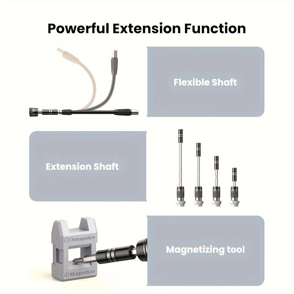 [Upgrade Screwdriver Set] 115-in-1 Upgrade Screwdriver Set| Strong Magnetic High Hardness Multifunctional Disassembly Complete Set of Tools with Special-shaped Bits