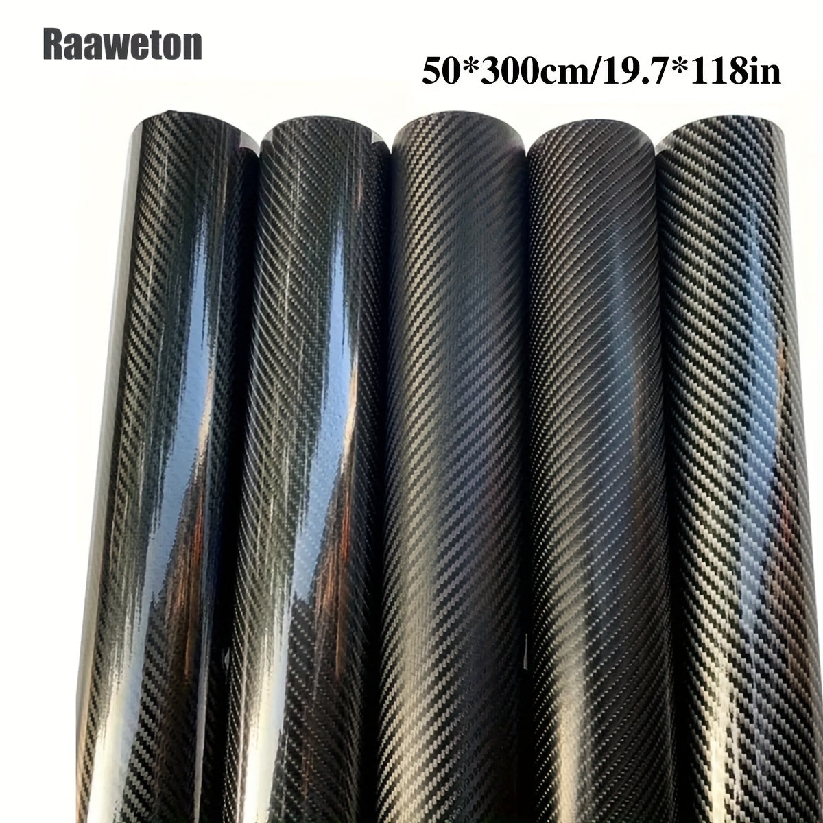 5D Carbon Fiber Texture Vinyl Wrap - Self-Adhesive Car Décor Film, UV Protection, Scratch-Resistant, Suitable for Home, Office, Electronics
