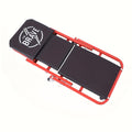 36" Heavy-Duty 3-In-1 Folding Crawler. Professional-Grade with Adjustable Z-Seat (Tilt/Recline). Features 6 Lockable Casters And A 350-650 Lb Capacity. The Essential Red/Black Tool for Multi-Purpose Automotive Repair