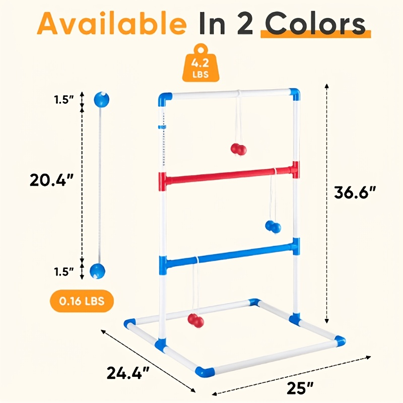 Ladder Toss Game Set – 6 Bola Ladderball Outdoor Lawn Game with Storage Bag & Score Trackers for Beach Tailgate Backyard