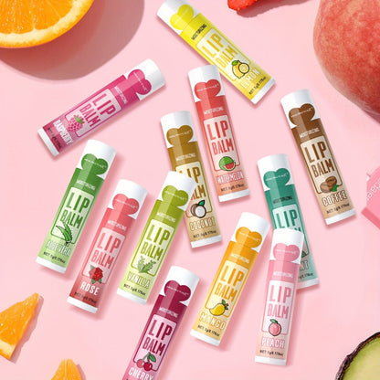 Lip Balm Set 24 Pcs Christmas Gift Box — Plant Fragrance Long-Lasting Moisturizing & Brightening Lip Color for Men & Women, Holiday Stocking Stuffer & New Year Party Favor Gift