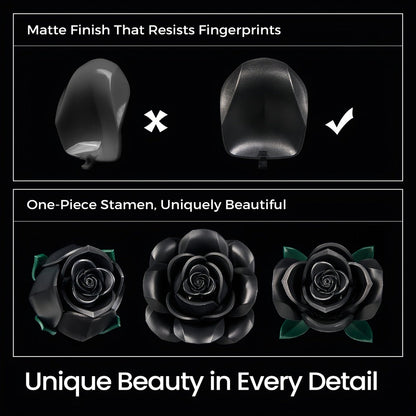 Black Rose Building Blocks Set 152 Pieces – 3 Gothic Artificial Flower Bouquet Brick Model Kit for Adults Teens, Unique Display Decor Gift for Valentine Birthday Anniversary Halloween Christmas