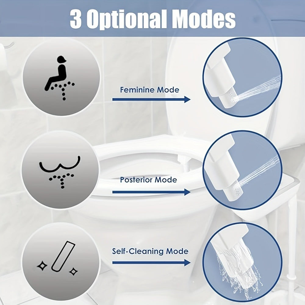 Bidet Attachment for Toilet Ultra-Slim – Non-Electric Cold Water Sprayer, Retractable Self-Cleaning Nozzle, Adjustable Water Pressure, Easy Install Toilet Seat Bidet