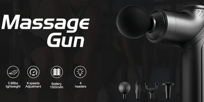 Massage Gun Deep Tissue Percussion Massager – Portable Handheld Electric Body Massager with 4/8 Heads & 6 Speed Settings for Muscle Relaxation & Post-Workout Recovery