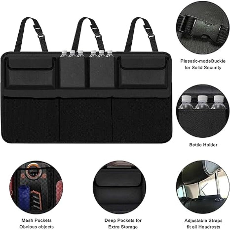Car Trunk Organizer, Large Capacity Car Organizers And Storage with 8 Pockets, Waterproof Backseat Hanging Organizer for SUV, Truck, MPV, Interior Additions for Men And Women