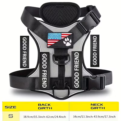 Service Dog Harness with 5 Patches – Reflective Adjustable Oxford Vest with Inner Mesh Layer, Service Dog ID System for Small Medium Large Dogs, XS–XL, 5 Colors