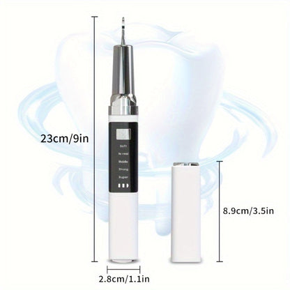 Electric Teeth Cleaner Kit with 2 LED Lights & Mirror – 5 Adjustable Modes, 2 Replaceable Heads, Type-C Rechargeable Dental Plaque Remover & Tartar Scraper for Home Teeth Cleaning