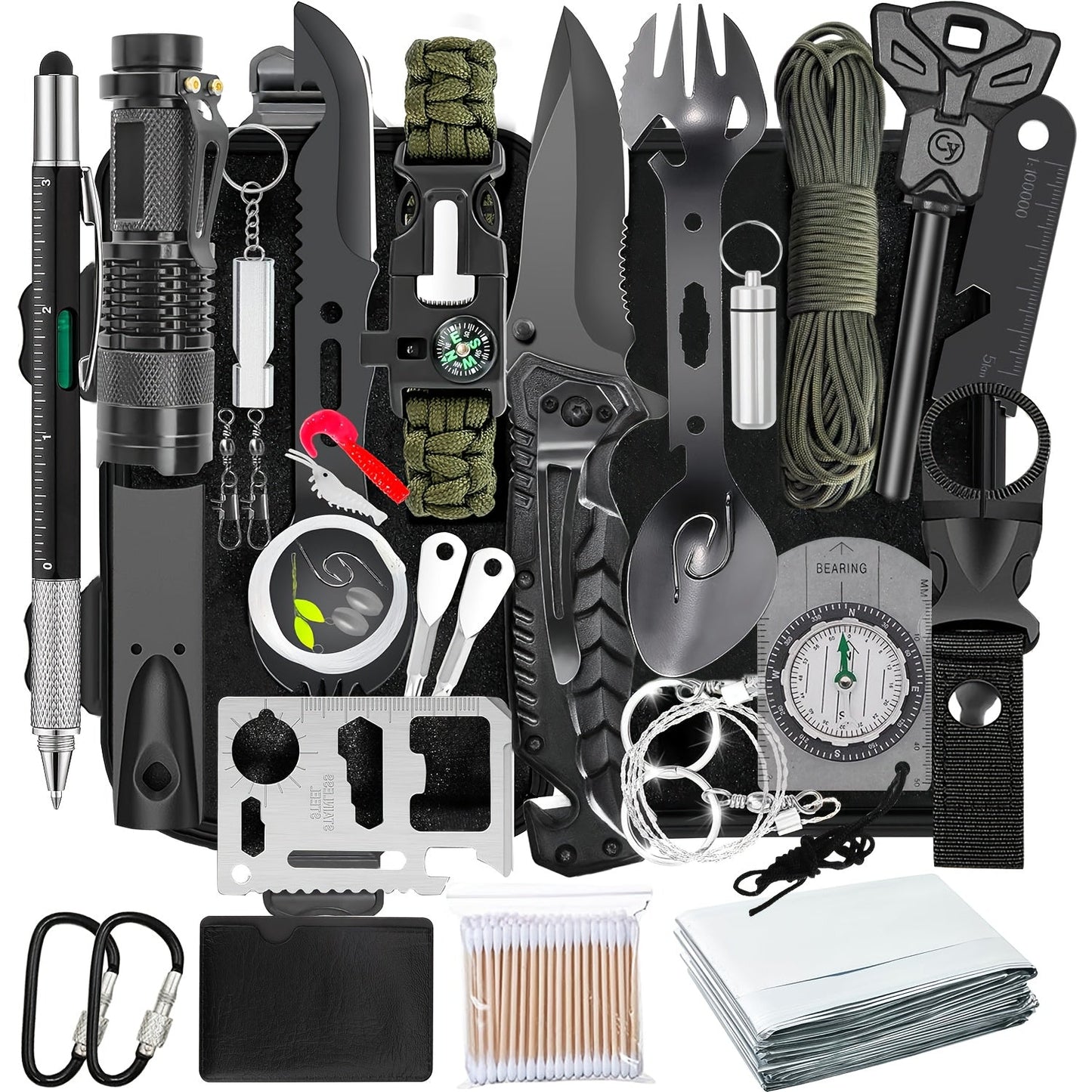 38-Piece First Aid Survival Kit – All-in-One Emergency Gear with Fire Starter & Essential Tools for Camping, Hiking & Outdoor Adventures | Perfect Gift for Men