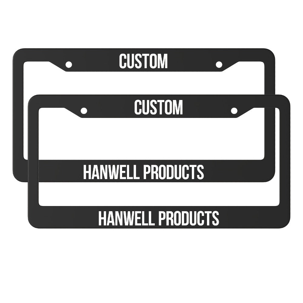 Custom License Plate Frame – 6 Font Styles, Heavy-Duty Weather-Resistant Car Tag Holder, Personalized Front & Rear License Plate Border Cover