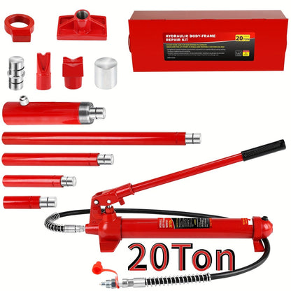 Porta Power Hydraulic Jack Kit 4 / 10 / 20 Ton, High Carbon Steel Body Repair Ram Set for Pulling Pushing Lifting Bending Straightening, Auto Overload Protection, Cars Trucks Farm Equipment, with Case