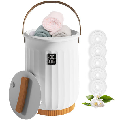 Digital Towel Warmer Bucket 20L Large Capacity Smart Display 4 Timer Modes Auto Shut-Off Fast 5-Min Heating Quiet Lightweight Spa Bathroom Heater Towels Blankets Robes