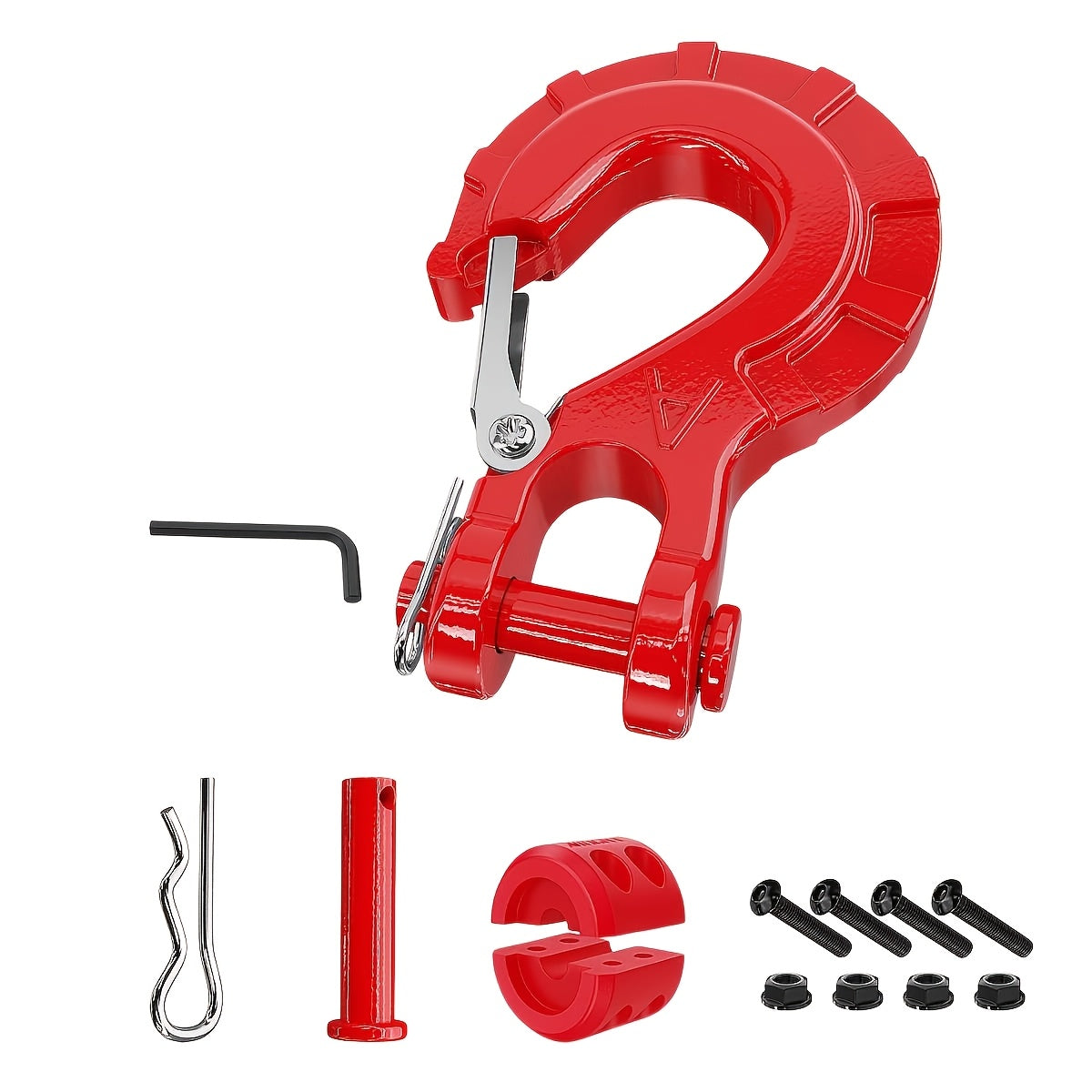 Forged Steel Winch Hook 3/8" Clevis Slip Hook Sets, Included Allen Wrench, Max 35, 000 Lbs, Suitable for ATV, UTV And Off-Road Vehicles, Winch Hooks, Towing Parts