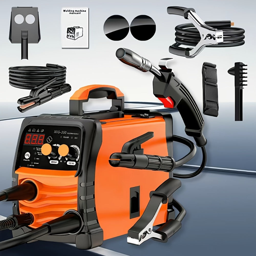 MIG Welder 3-in-1 Welding Machine 110V 105A Gasless MIG Stick ARC Portable Welder Kit with Rubber Case – Complete Starter Set with Welding Wire Rods Mask Gloves for Beginners Home Industrial Repair