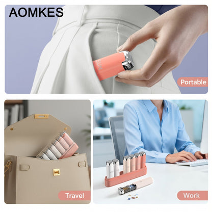 Weekly Pill Organizer for Women, 7-Day 3-Times-a-Day Pill Box with 21 Compartments, Removable Travel Pill Case, Vitamin & Supplement Organizer, Spill-Proof Gradient Pink Lipstick Design Gift for Mom