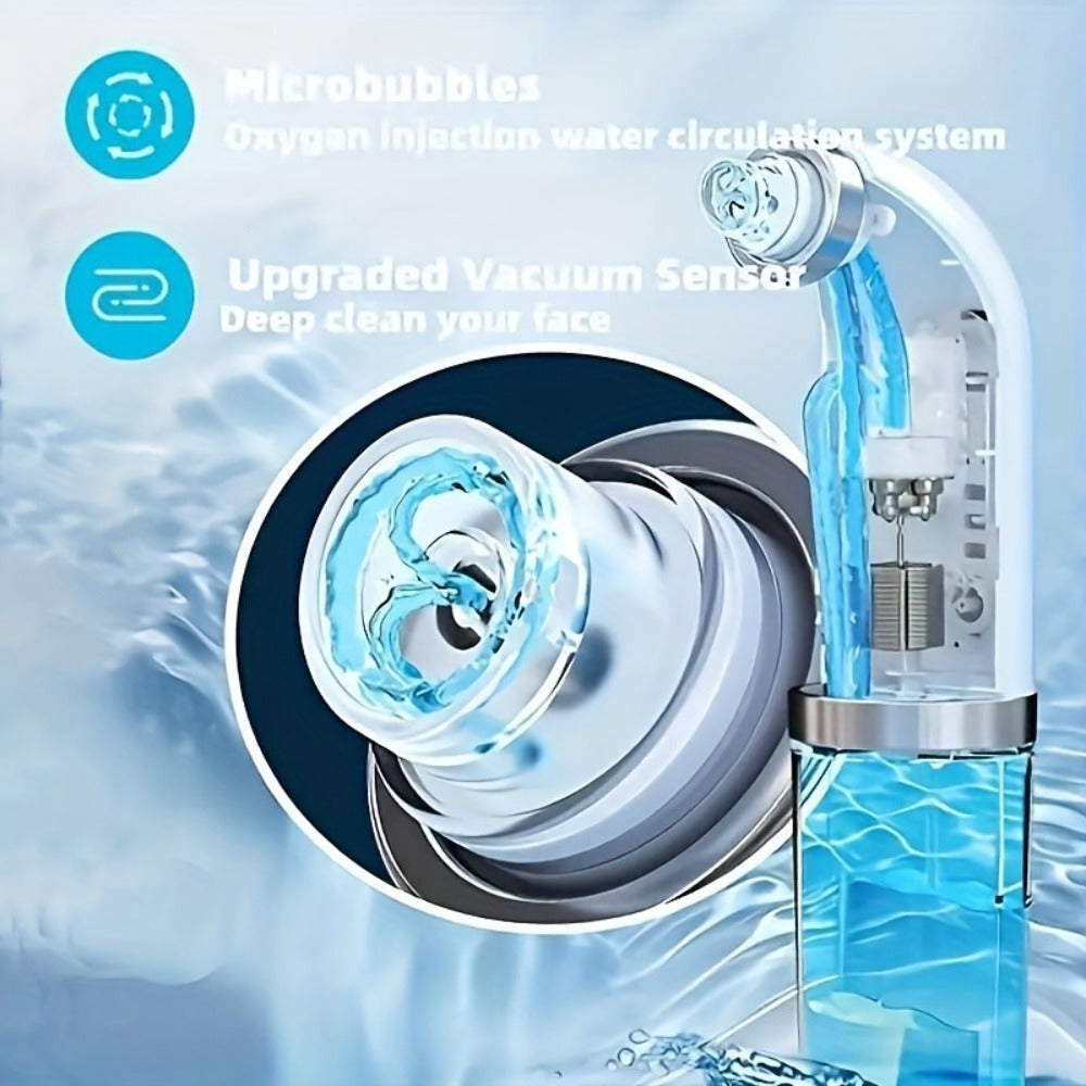 Pore Vacuum Blackhead Remover – 6 Interchangeable Heads & 3 Suction Levels, USB Rechargeable Electric Pore Cleaner, Visible Deep Cleansing Facial Extractor for Men & Women, All Skin Types