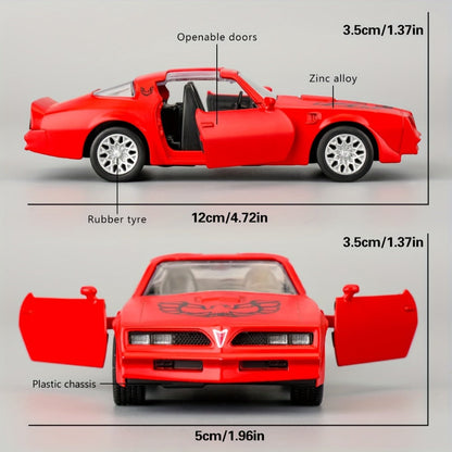 1:36 Scale Pontiac Firebird Die-Cast Toy Car with Opening Doors & Pull-Back Action – Vintage Alloy Sports Car Model for Boys Girls Collectors | Christmas Birthday Gift